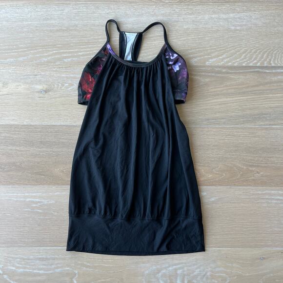 Lululemon No Limits Tank Black Spring Has Sprung Multi sz 6 - Picture 4 of 7